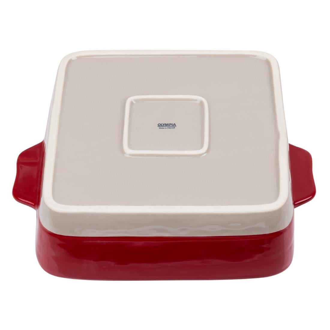Plat à rôtir rouge et taupe Olympia 4,2L — DB527