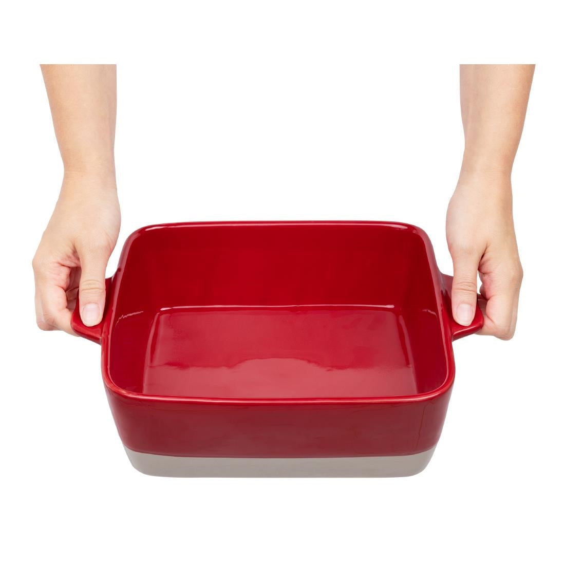 Plat à rôtir rouge et taupe Olympia 4,2L — DB527