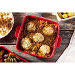Plat à rôtir rouge et taupe Olympia 4,2L — DB527