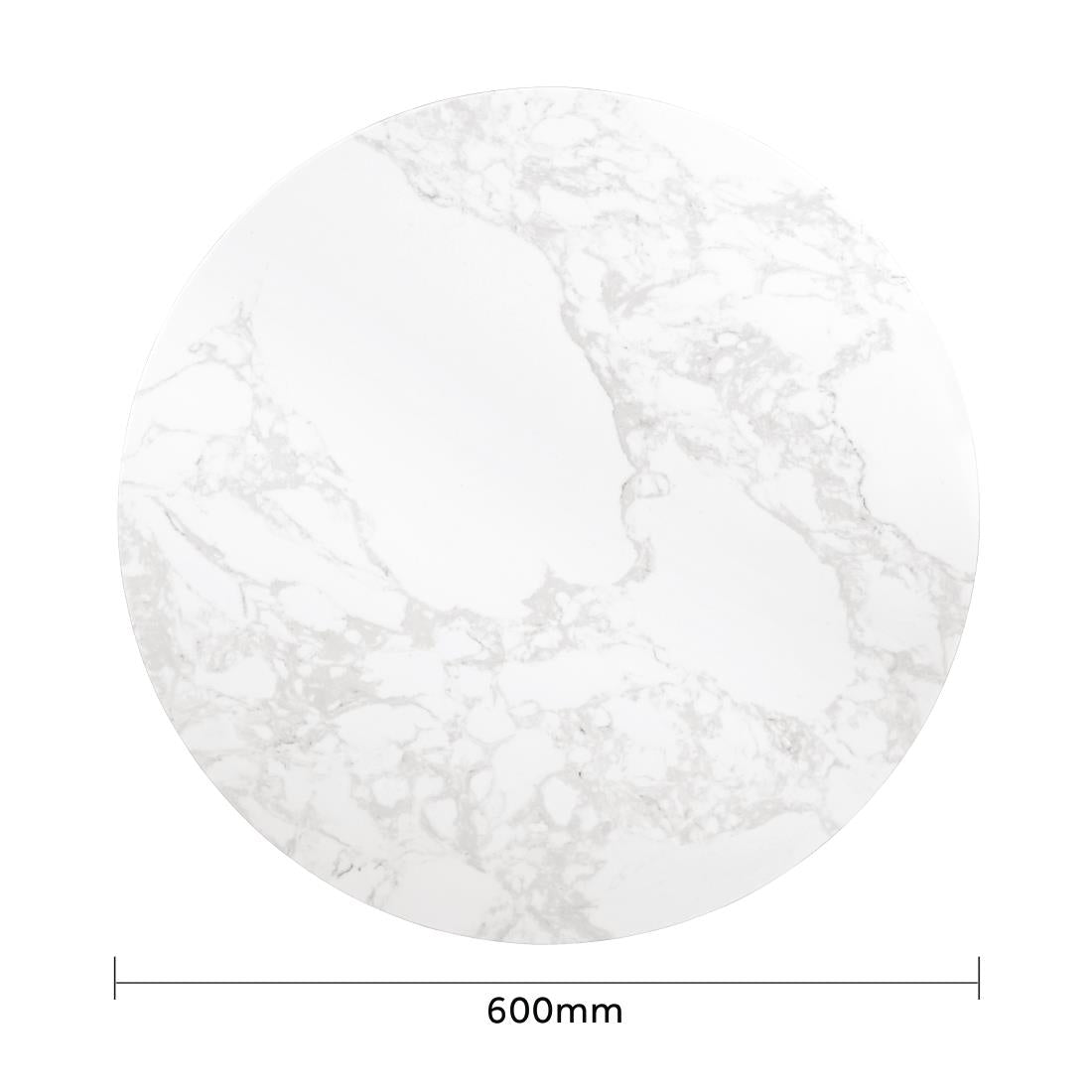 Plateau de table rond effet marbre Bolero blanc 600mm — DC300