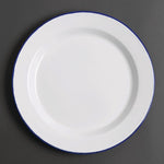 Assiettes plates en acier émaillé Olympia 300mm (lot de 6) — DC388