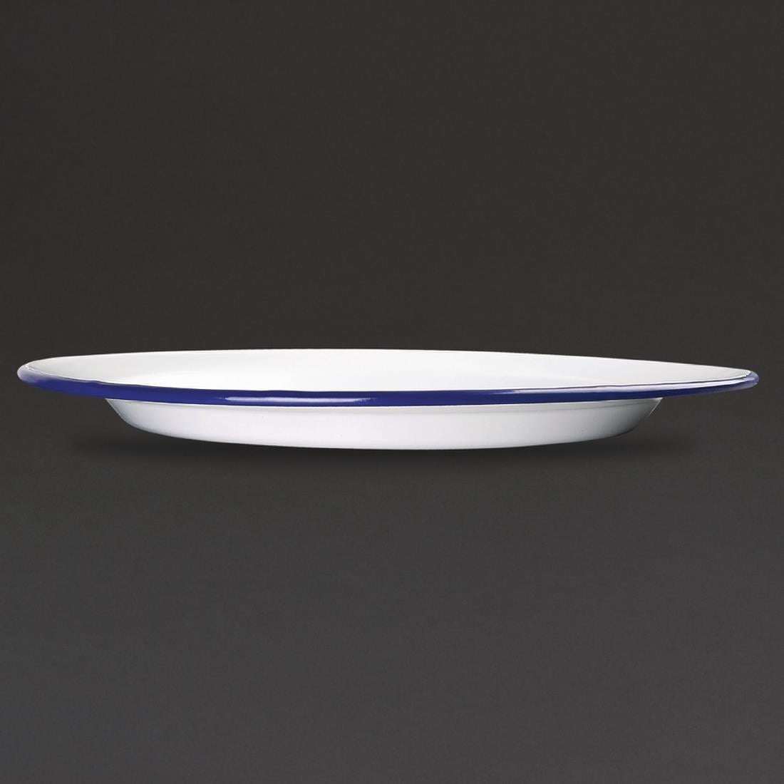 Assiettes plates en acier émaillé Olympia 300mm (lot de 6) — DC388