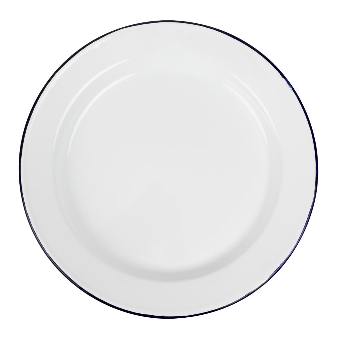 Assiettes plates en acier émaillé Olympia 300mm (lot de 6) — DC388