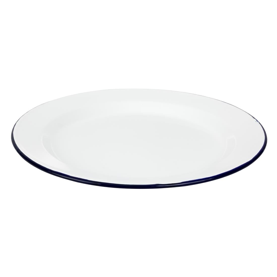 Assiettes plates en acier émaillé Olympia 300mm (lot de 6) — DC388