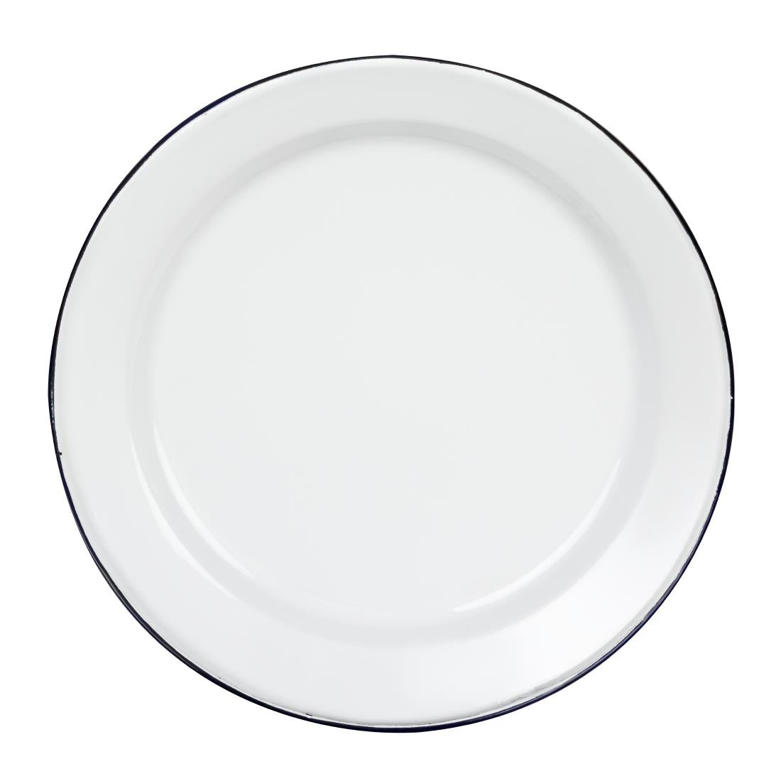 Assiettes plates en acier émaillé Olympia 300mm (lot de 6) — DC388