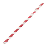 Pailles en papier Fiesta Compostable rayées rouge et blanc (lot de 250) — DE927