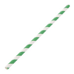 Pailles en papier Fiesta Compostable rayées vert et blanc (lot de 250) — DE928