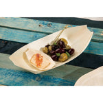Plats biodégradables en peuplier pirogue Fiesta Compostable 190mm (lot de 100) — DK387