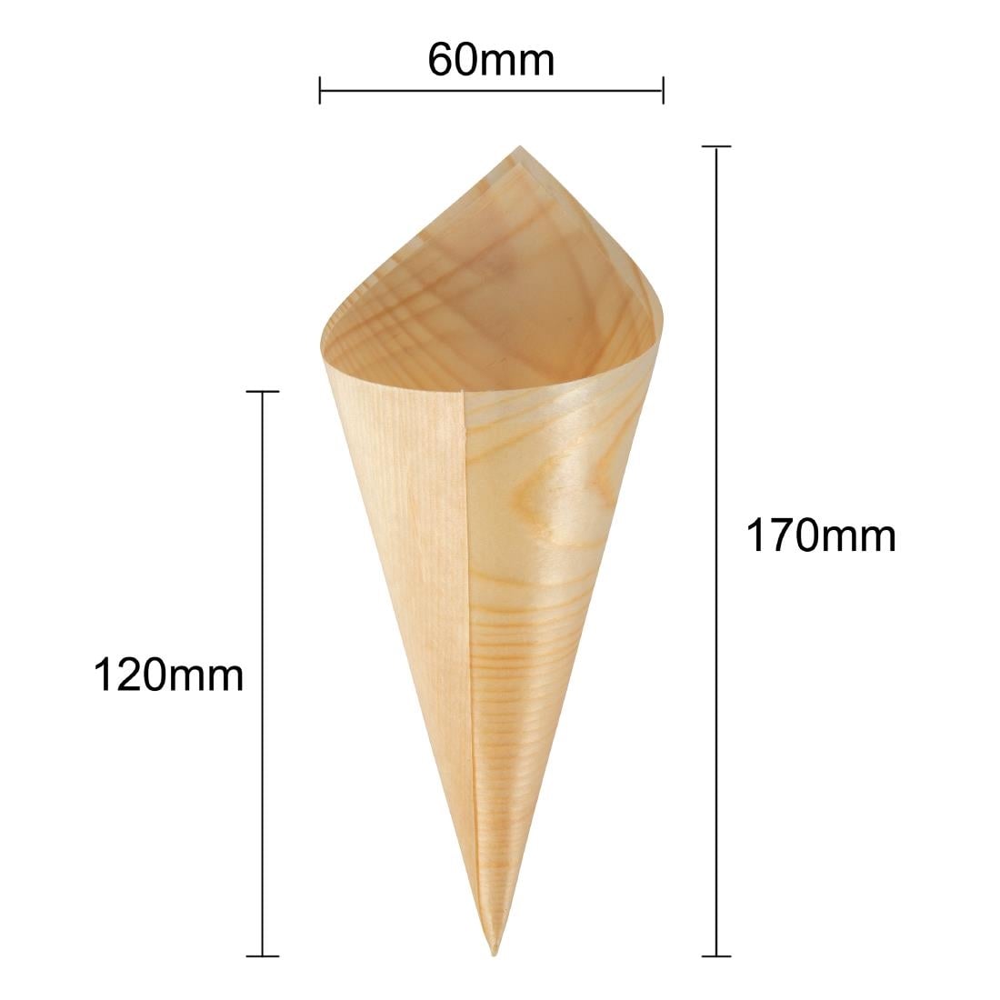 Cônes biodégradables en peuplier Fiesta Compostable 75x170mm (lot de 100) — DK389