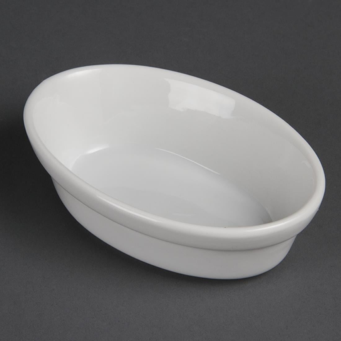 Plats à gratin ovales Olympia Whiteware 145 x 104mm (Lot de 6) — DK806