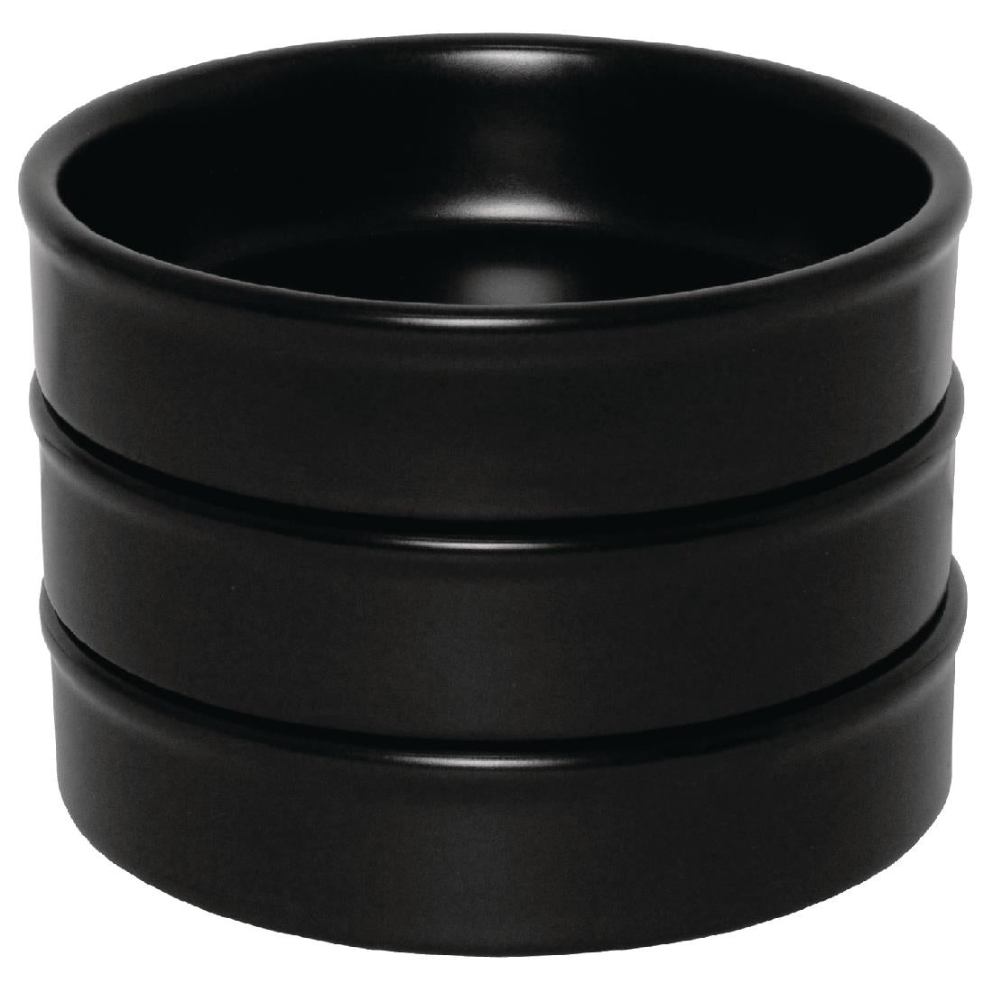 Plats empilables noirs Olympia Mediterranean 134mm (Lot de 6) — DK833