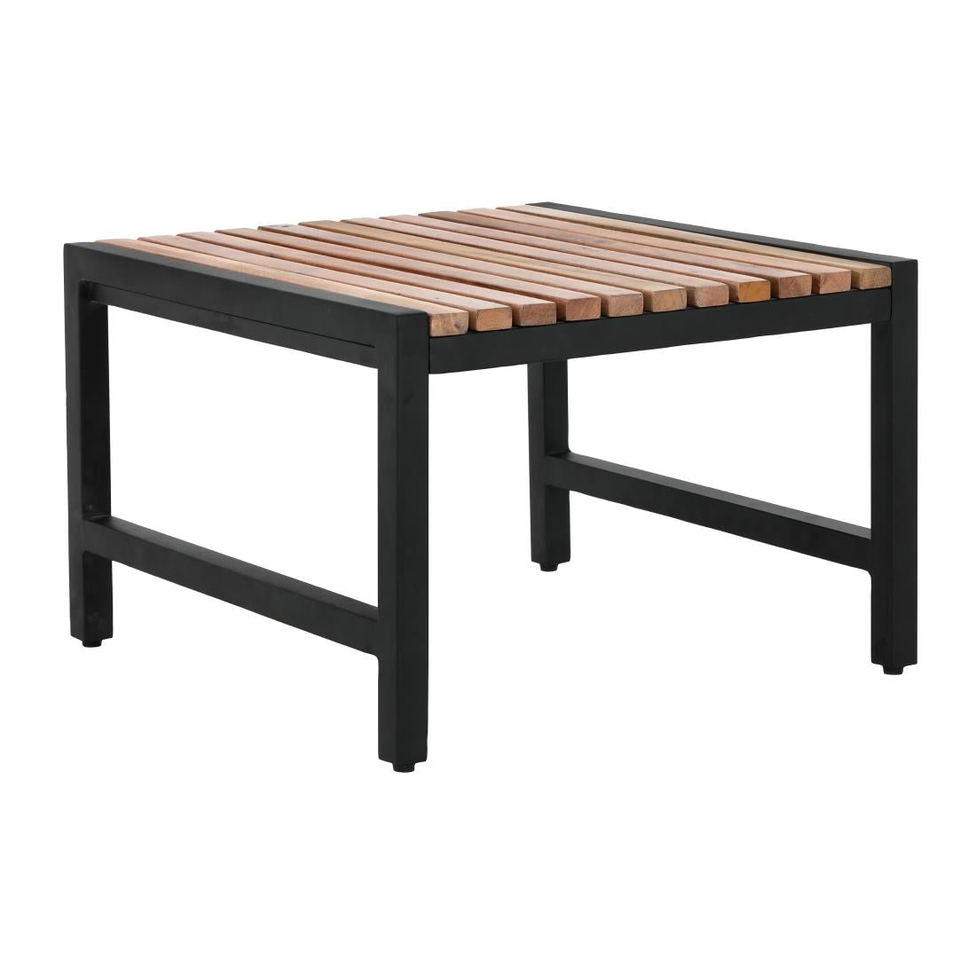 Tabourets de bar bas en acier et acacia Bolero (lot de 4) — DK904