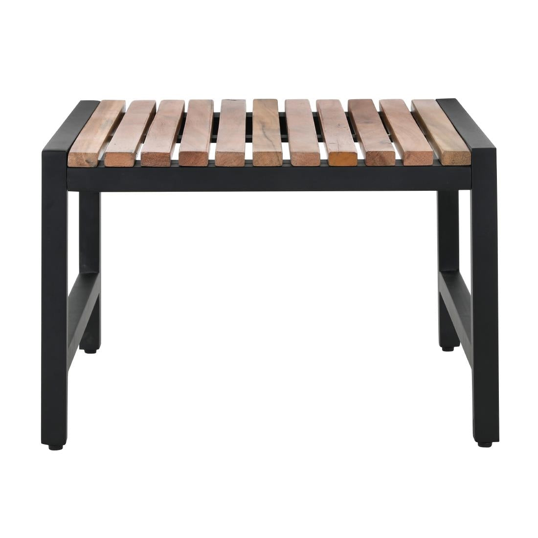 Tabourets de bar bas en acier et acacia Bolero (lot de 4) — DK904