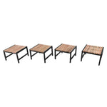Tabourets de bar bas en acier et acacia Bolero (lot de 4) — DK904