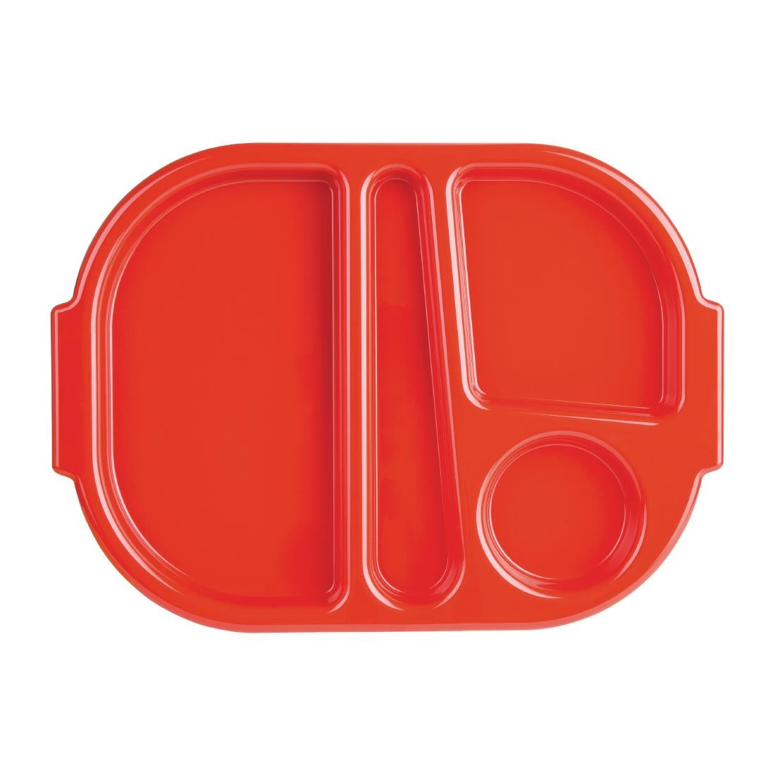 Petits plateaux repas à compartiments en polypropylène Olympia Kristallon rouges 321mm (lot de 10) — DL126