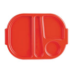 Petits plateaux repas à compartiments en polypropylène Olympia Kristallon rouges 321mm (lot de 10) — DL126