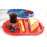 Petits plateaux repas à compartiments en polypropylène Olympia Kristallon rouges 321mm (lot de 10) — DL126