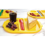 Petits plateaux repas à compartiments en polypropylène Olympia Kristallon jaunes 321mm (lot de 10) — DL127
