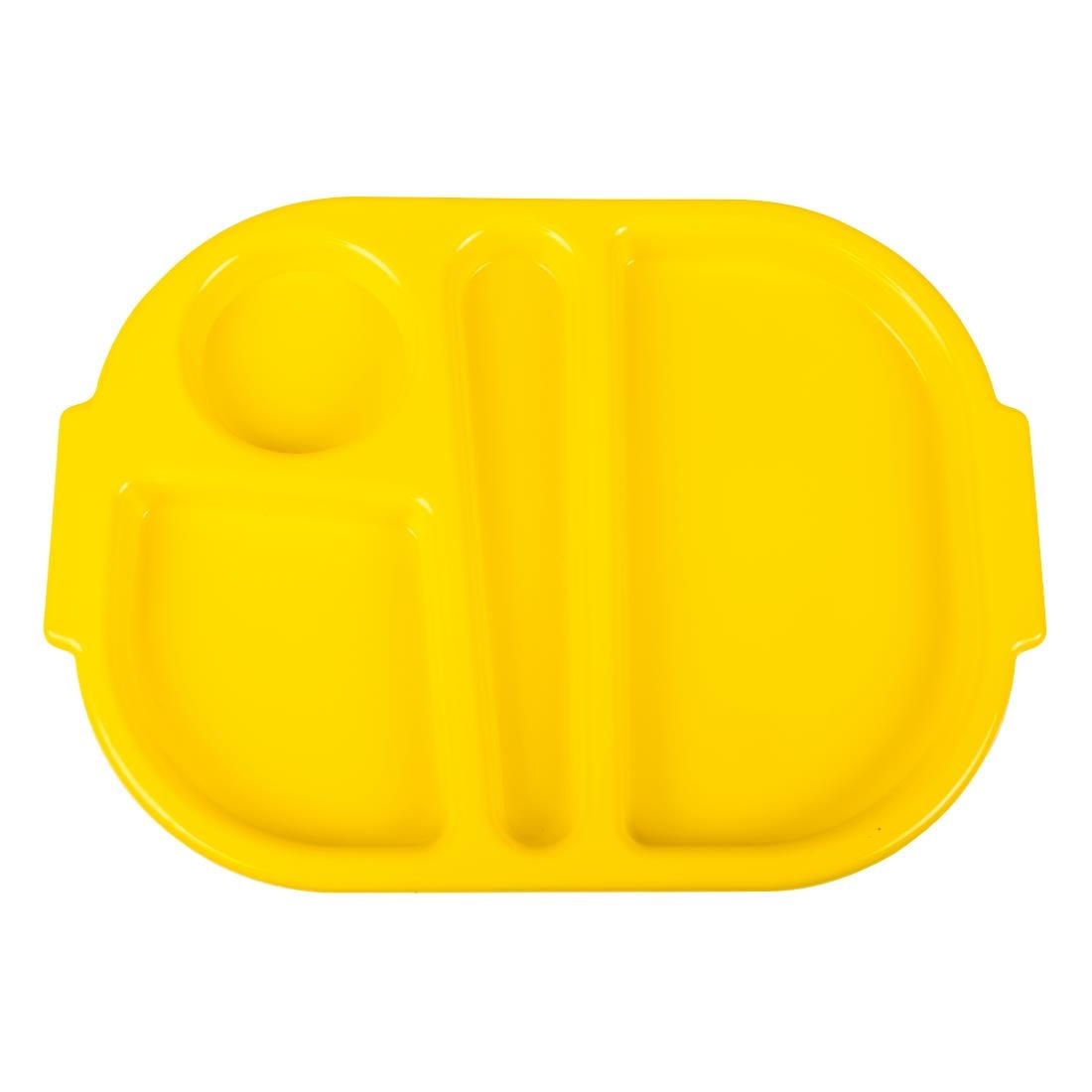 Petits plateaux repas à compartiments en polypropylène Olympia Kristallon jaunes 321mm (lot de 10) — DL127