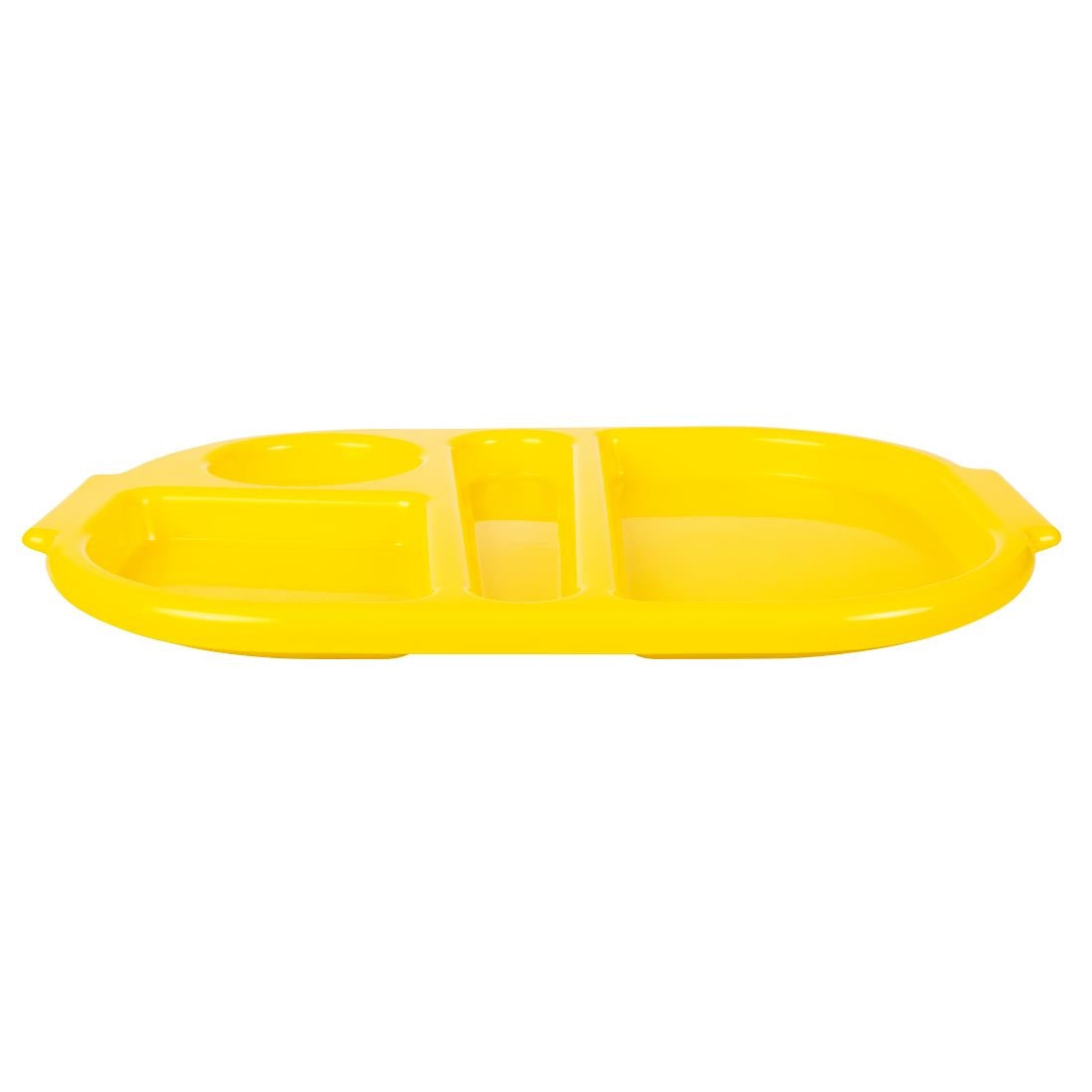 Petits plateaux repas à compartiments en polypropylène Olympia Kristallon jaunes 321mm (lot de 10) — DL127