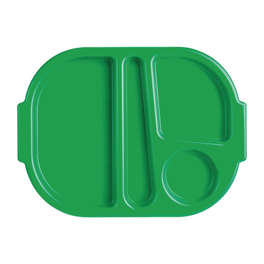 Petits plateaux repas à compartiments en polypropylène Olympia Kristallon verts 321mm (lot de 10) — DL128