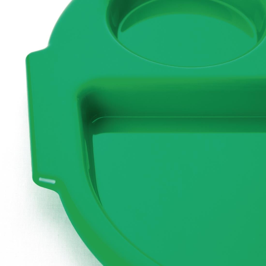 Grands plateaux repas à compartiments en polypropylène Olympia Kristallon verts 375mm (lot de 10) — U040