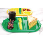 Petits plateaux repas à compartiments en polypropylène Olympia Kristallon verts 321mm (lot de 10) — DL128