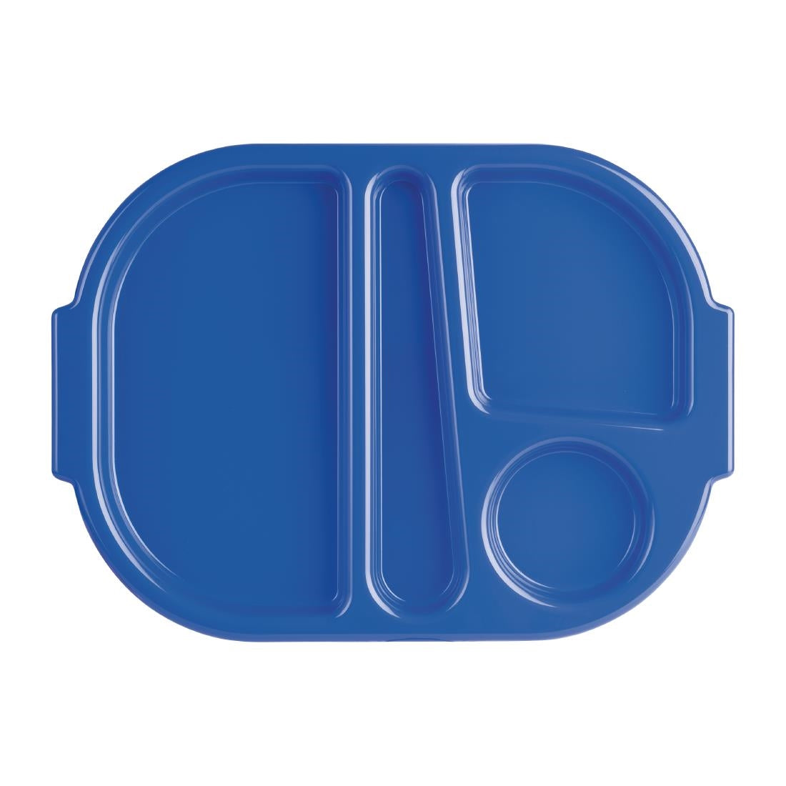 Petits plateaux repas à compartiments en polypropylène Olympia Kristallon bleus 321mm (lot de 10) — DL129