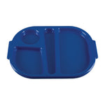 Petits plateaux repas à compartiments en polypropylène Olympia Kristallon bleus 321mm (lot de 10) — DL129