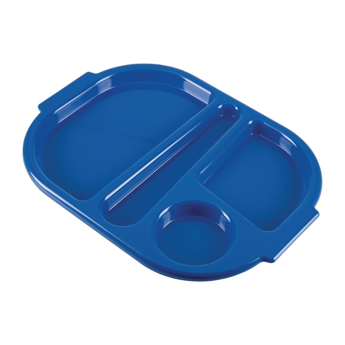 Petits plateaux repas à compartiments en polypropylène Olympia Kristallon bleus 321mm (lot de 10) — DL129