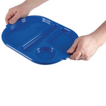 Petits plateaux repas à compartiments en polypropylène Olympia Kristallon bleus 321mm (lot de 10) — DL129