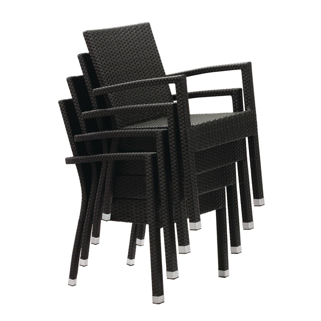 Fauteuils en rotin PE Bolero anthracite (lot de 4) — DL477