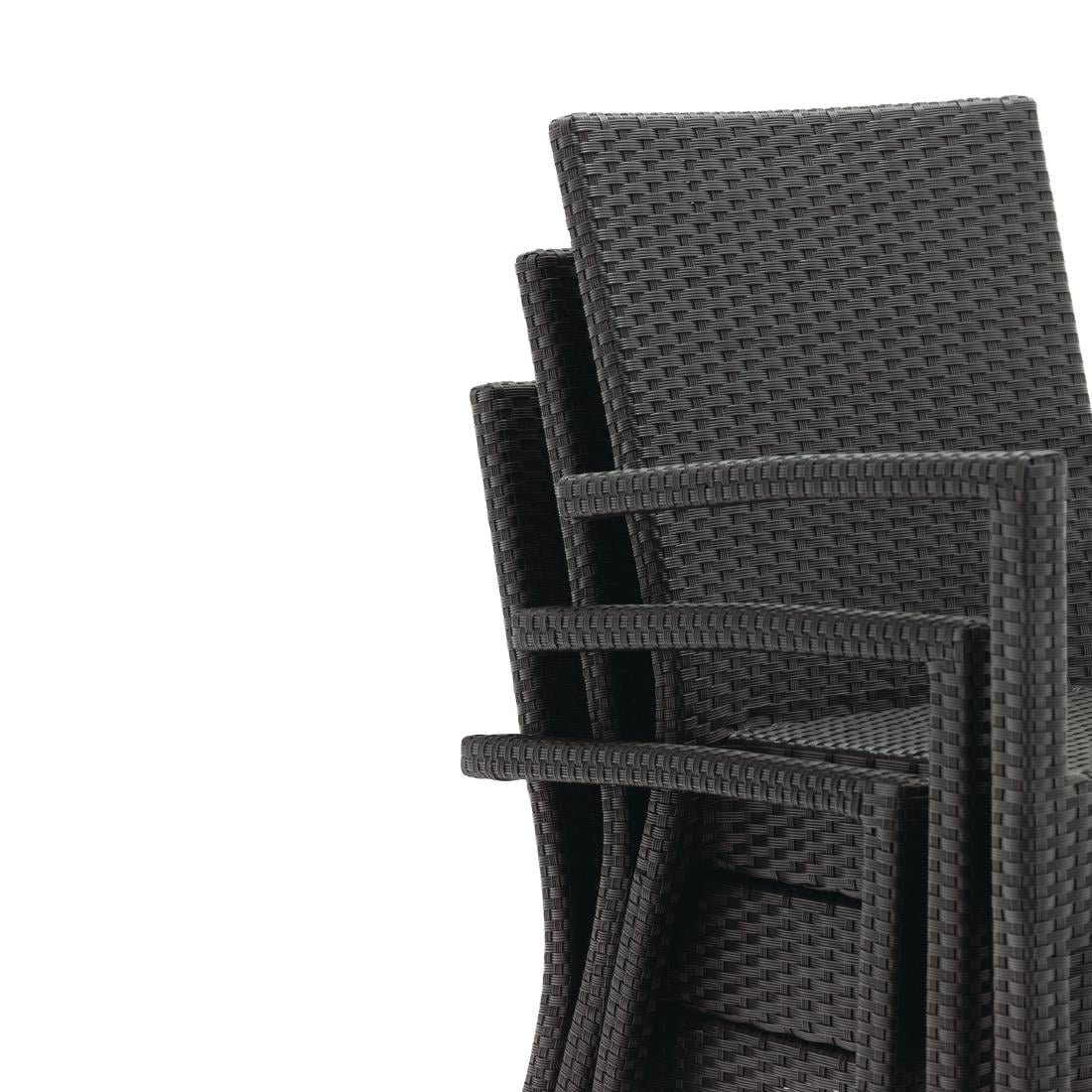 Fauteuils en rotin PE Bolero anthracite (lot de 4) — DL477