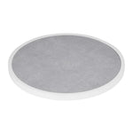 Plateau de table extérieur rond en verre trempé Bolero effet pierre gris clair bord blanc 580 mm — DL485