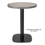 Plateau de table extérieur rond en verre trempé Bolero effet grain de bois bord gris 580mm — DL486