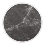 Plateau de table extérieur rond en verre trempé Bolero effet granit foncé bord blanc 580mm — DL487