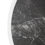 Plateau de table extérieur rond en verre trempé Bolero effet granit foncé bord blanc 580mm — DL487