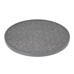 Plateau de table extérieur rond en verre trempé Bolero noir brossé bord gris 580mm — DL489