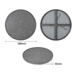 Plateau de table extérieur rond en verre trempé Bolero noir brossé bord gris 580mm — DL489