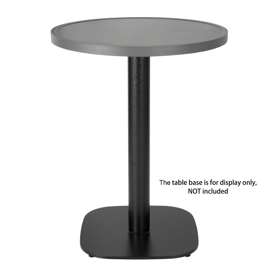 Plateau de table extérieur rond en verre trempé Bolero noir brossé bord gris 580mm — DL489