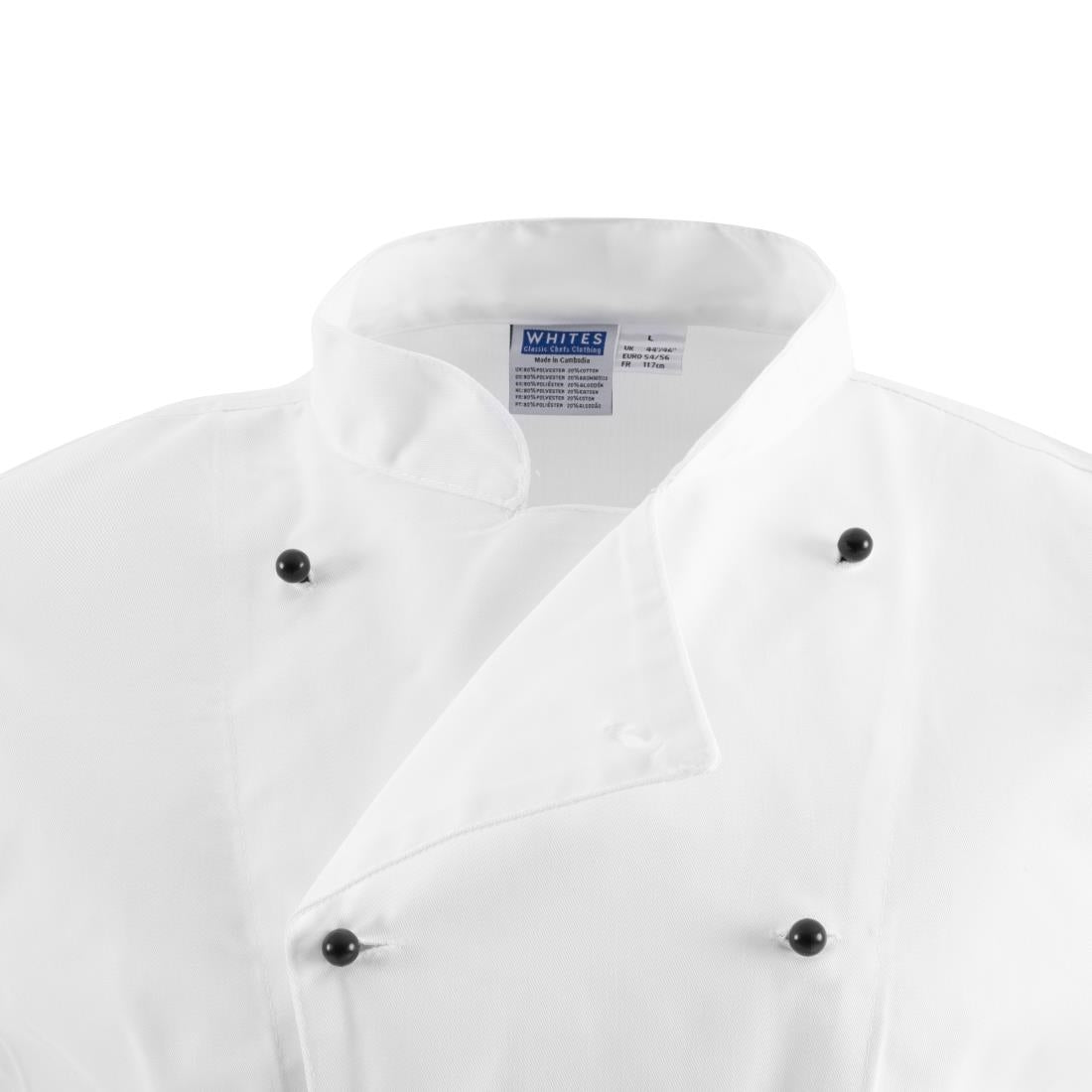 Veste de cuisine mixte Whites Chicago manches courtes blanche L — DL711-L