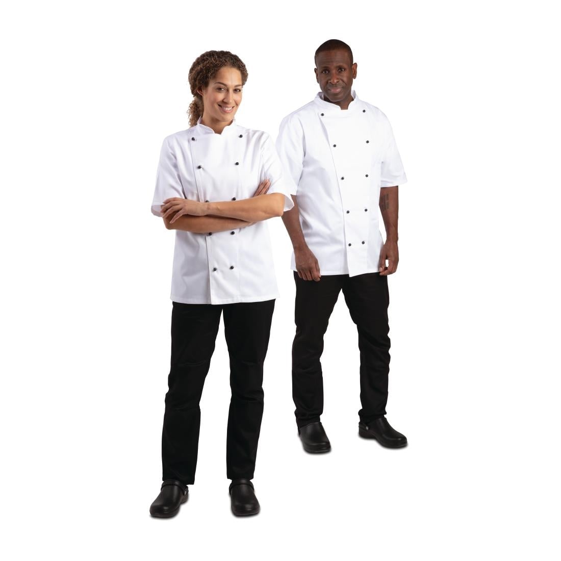 Veste de cuisine mixte Whites Chicago manches courtes blanche S — DL711-S