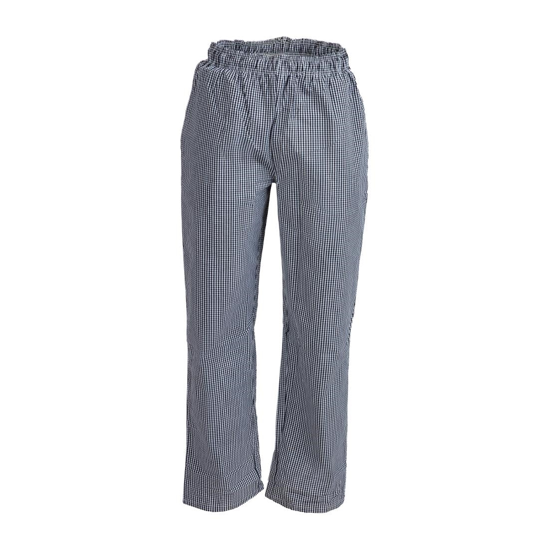 Pantalon de cuisinier mixte Whites Vegas petits carreaux noir et blanc L — DL712-L