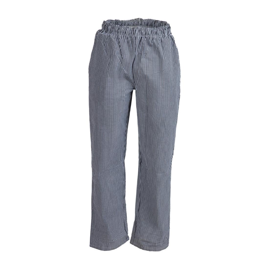 Pantalon de cuisinier mixte Whites Vegas petits carreaux noir et blanc XS — DL712-XS