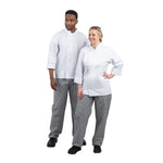 Pantalon de cuisinier mixte Whites Vegas petits carreaux noir et blanc L — DL712-L