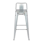 Tabouret haut en acier galvanisé avec dossier Bolero Bistro (lot de 4) — DL877