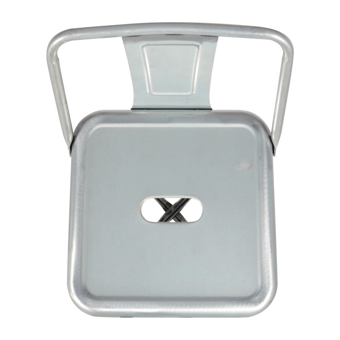 Tabouret haut en acier galvanisé avec dossier Bolero Bistro (lot de 4) — DL877
