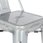 Tabouret haut en acier galvanisé avec dossier Bolero Bistro (lot de 4) — DL877