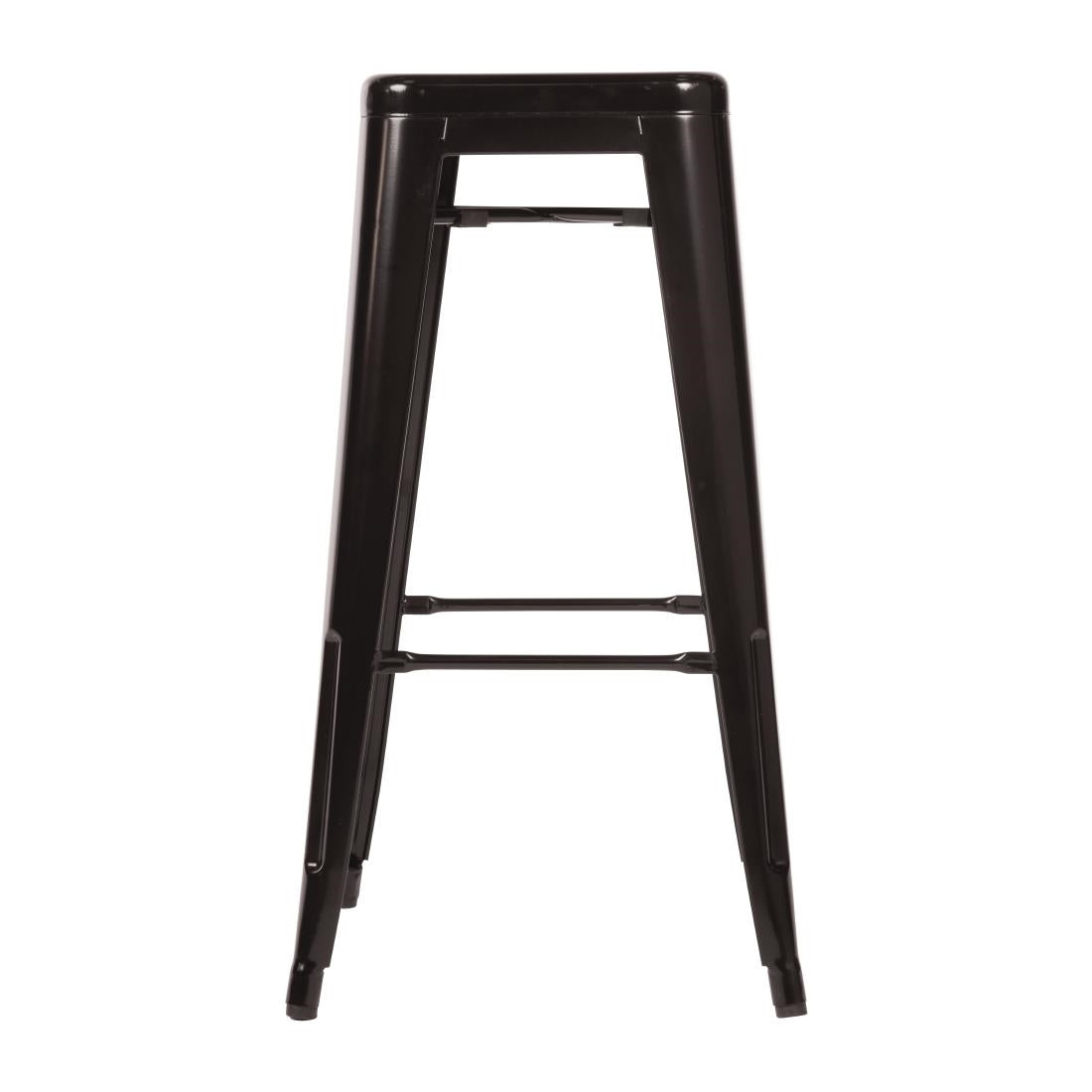 Tabourets hauts en acier galvanisé Bolero Bistro noirs (lot de 4) — DL881