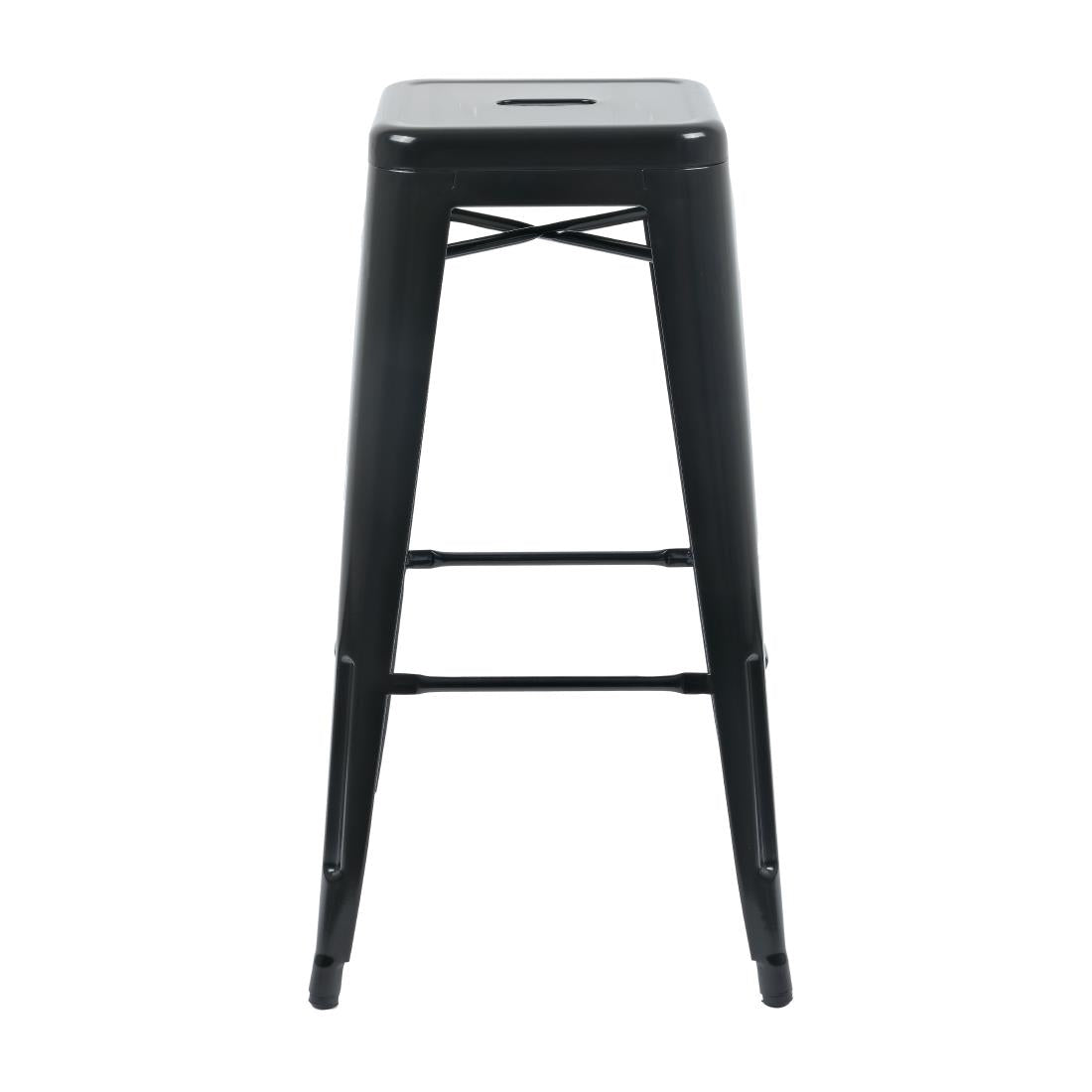 Tabourets hauts en acier galvanisé Bolero Bistro noirs (lot de 4) — DL881